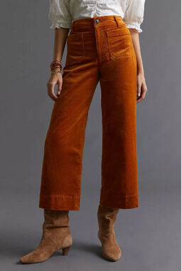 Anthropologie Colette Cropped Wide-Leg Pants Corduroy Edition 24